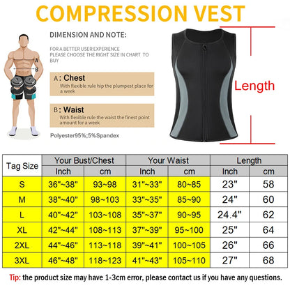 BOND™ Men Sauna Sweat Zipper Vest